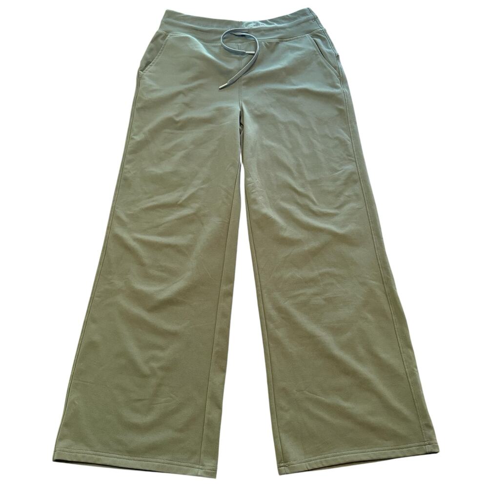 Amazon sanity Womens NEW olive green wide leg sweatpants, fleece lined, M